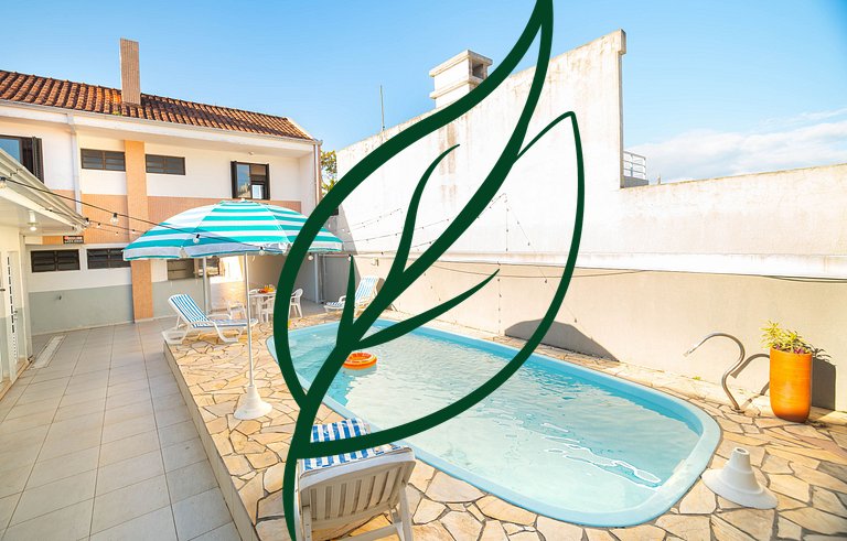 Piscina e Espaço Gourmet | A 50m da Praia